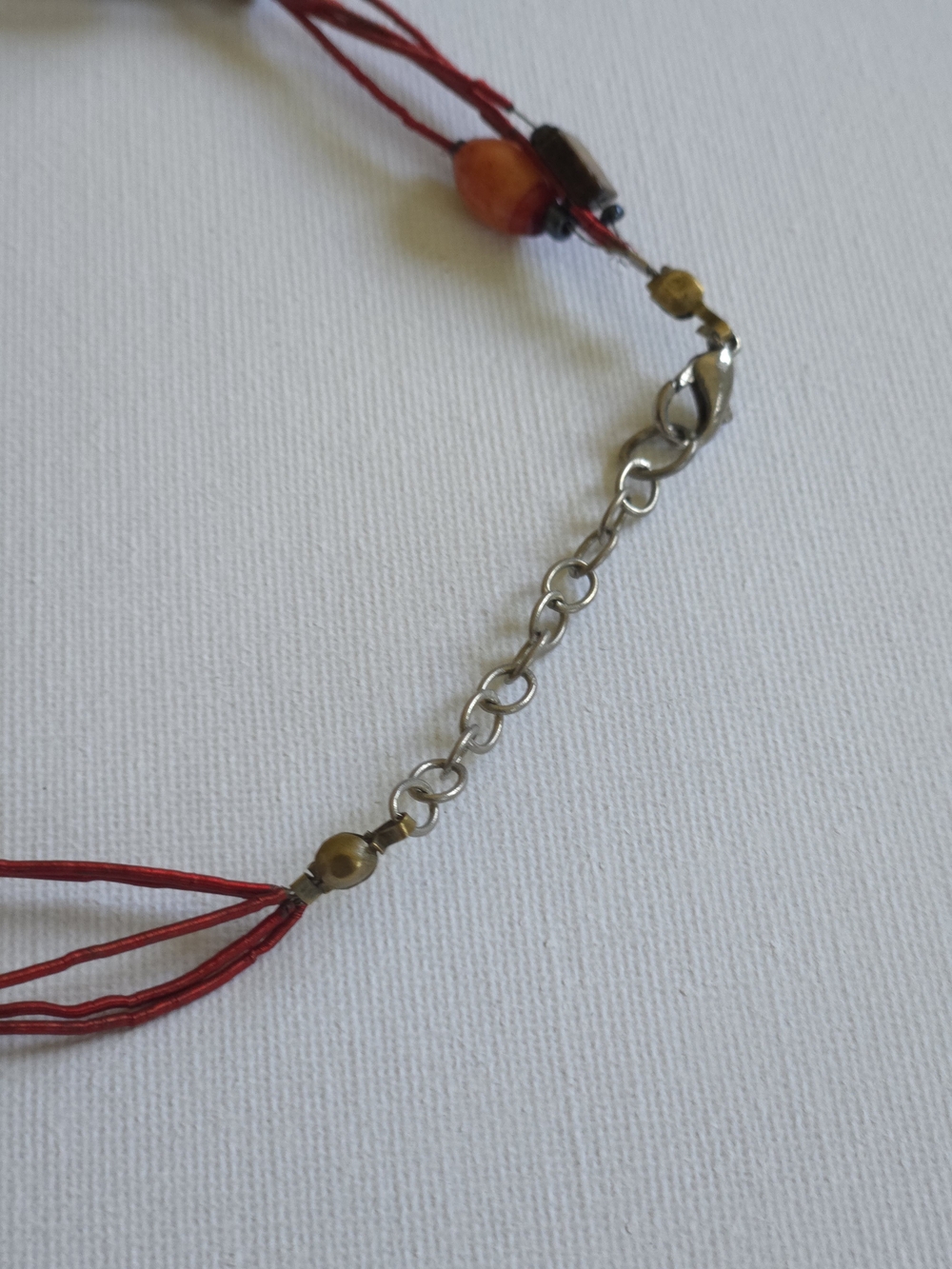 Red Multi-Strand Beaded Necklace with Wood & Tiger Eye - Picture 5 of 7